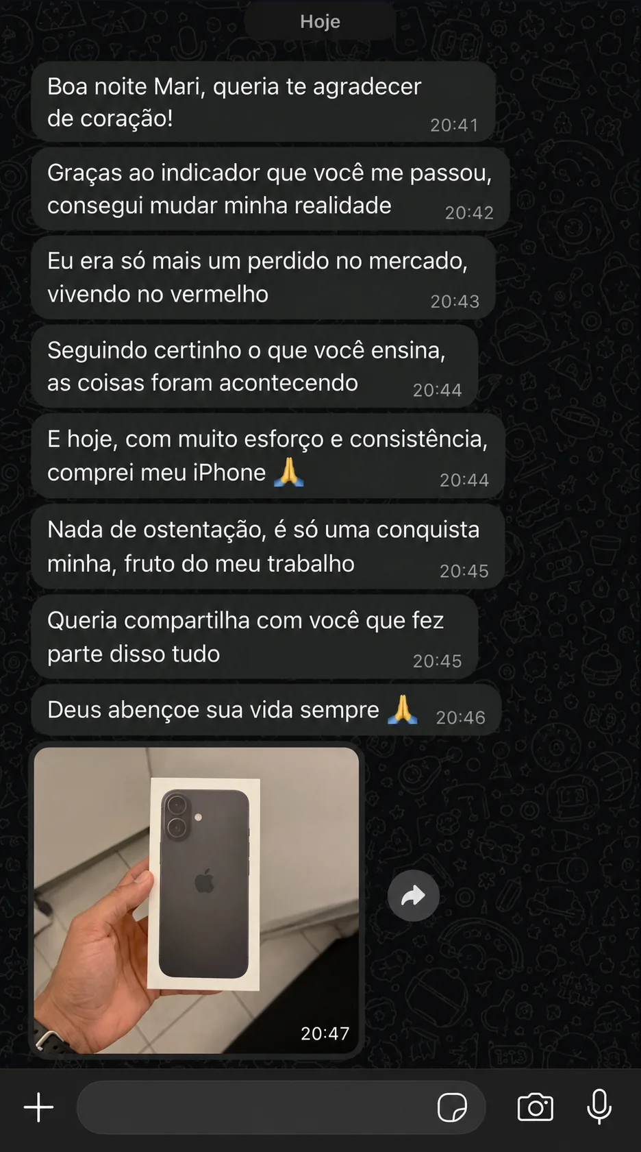 Depoimento de aluno da Mari Trader 2